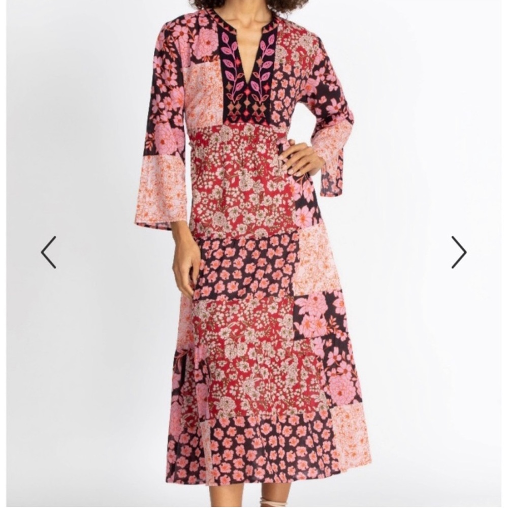 Johnny Was Flora Tie Back Dress Size L